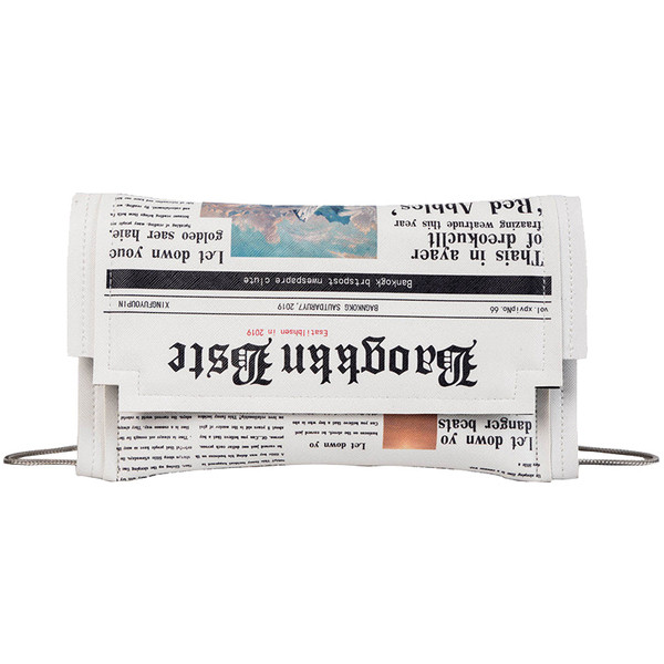 Sieviešu moderna eko-ādas soma ar garu metāla rokturi