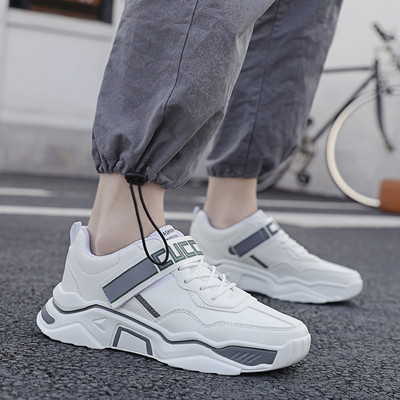 Vīriešu ikdienas kedas no eko ādas ar augstām zolēm