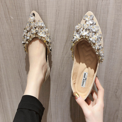 Sieviešu modernu apavu smails modelis ar akmeņiem