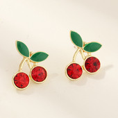 Ikdienas sieviešu auskari ķiršu formā