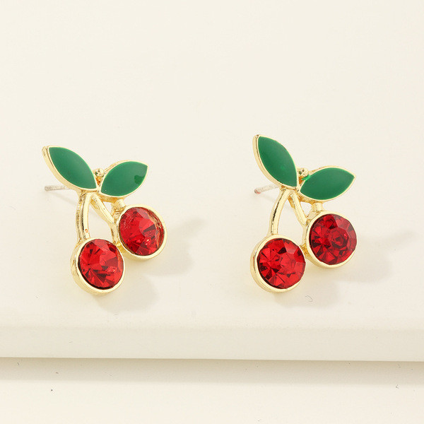 Ikdienas sieviešu auskari ķiršu formā