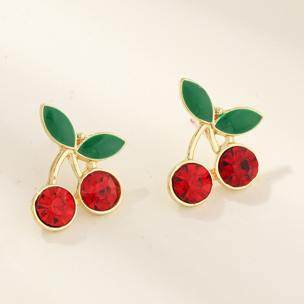 Ikdienas sieviešu auskari ķiršu formā