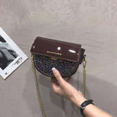 Moodne naiste mini lakknahast õlakott