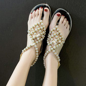 Sieviešu modernas sandales ar pērlēm