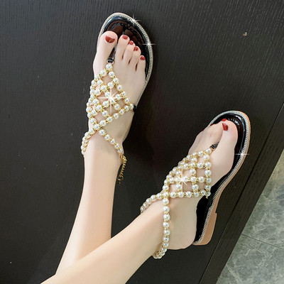 Sieviešu modernas sandales ar pērlēm