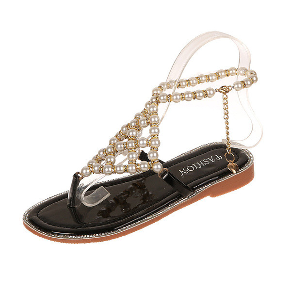 Sieviešu modernas sandales ar pērlēm