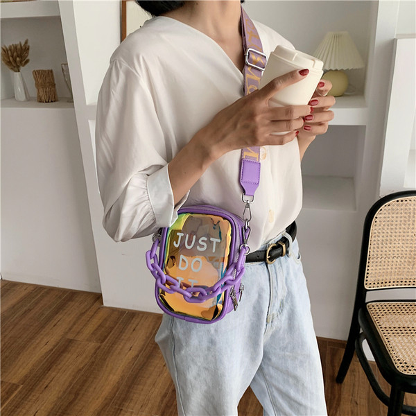 Moderna sieviešu soma ar garu rokturi un silikona priekšpusi