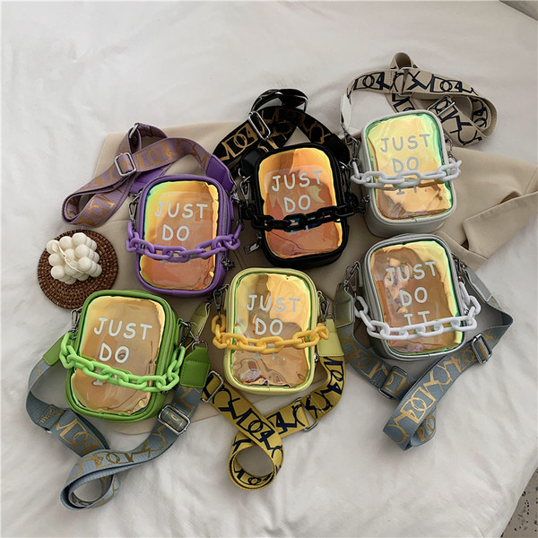 Moderna sieviešu soma ar garu rokturi un silikona priekšpusi