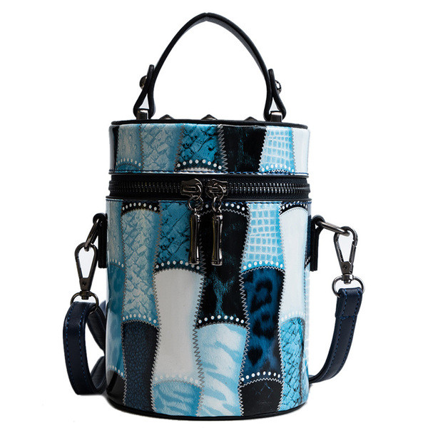 Stilīga sieviešu soma apaļā formā no eko ādas