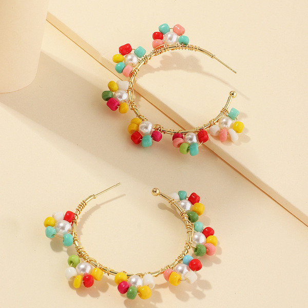 Cercei casual de dama moderni cu margele si perle