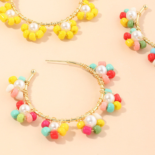 Cercei casual de dama moderni cu margele si perle