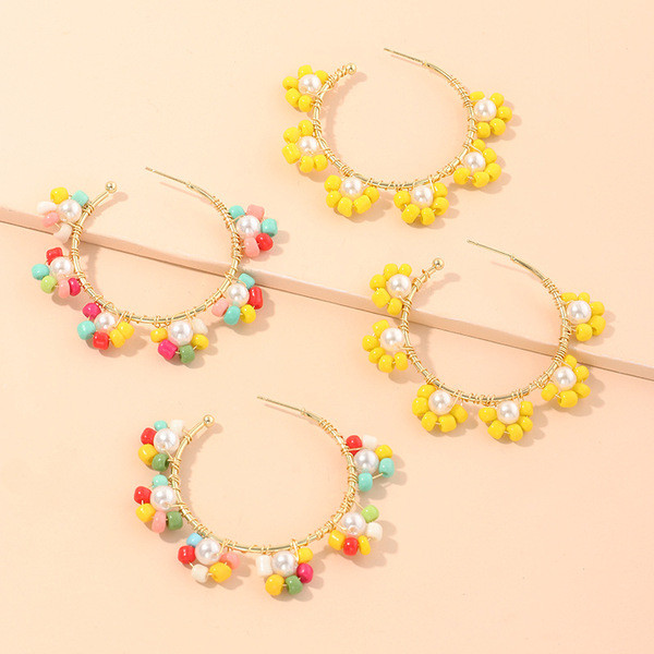 Cercei casual de dama moderni cu margele si perle