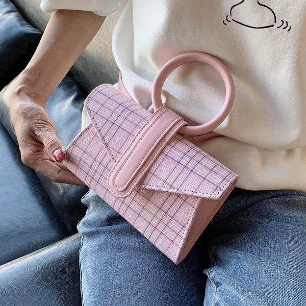 Eko bőrből készült stílusos női táska rövid és hosszú füllel