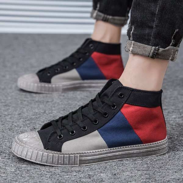 Férfi textil tornacipő fűzős, lapos talppal