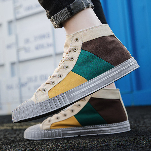 Férfi textil tornacipő fűzős, lapos talppal