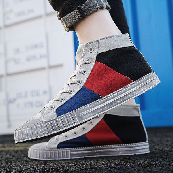 Férfi textil tornacipő fűzős, lapos talppal