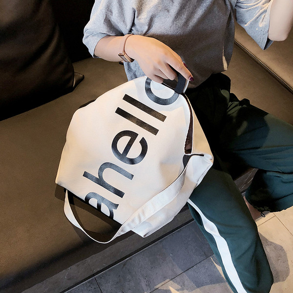 Női alkalmi textiltáska széles modell