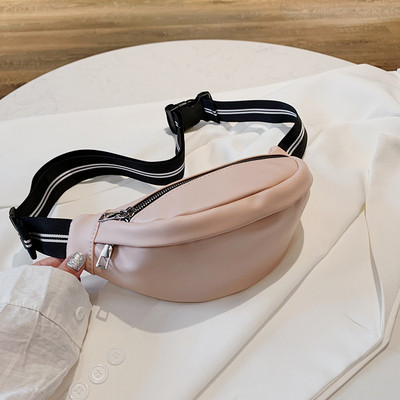 Ādas sieviešu jostas soma ar regulējamu rokturi