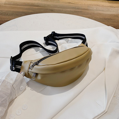 Ādas sieviešu jostas soma ar regulējamu rokturi