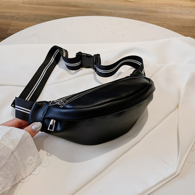 Ādas sieviešu jostas soma ar regulējamu rokturi