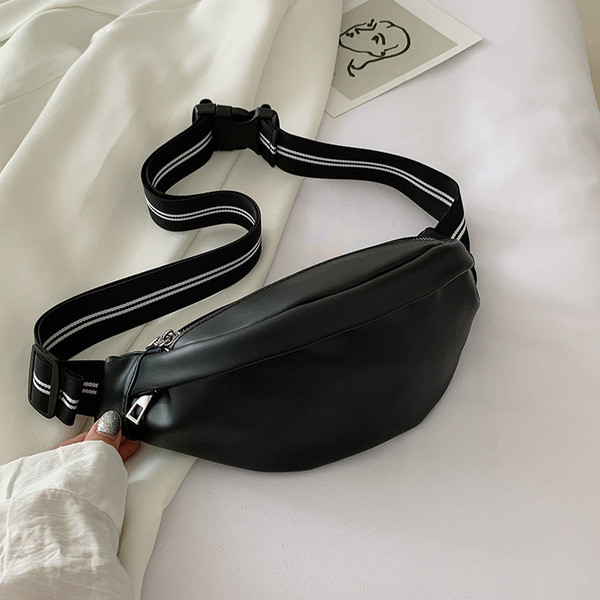 Ādas sieviešu jostas soma ar regulējamu rokturi