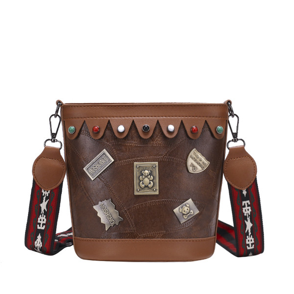 Naiste ajakohane ökonahast metallist kaunistustega kott