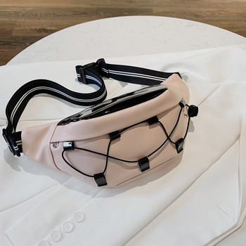 Casual γυναικεία τσάντα για τη μέση από οικολογικό δέρμα με κορδόνια