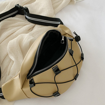 Casual γυναικεία τσάντα για τη μέση από οικολογικό δέρμα με κορδόνια