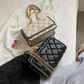 Modern ökobőr táska hosszú fém fogantyúval