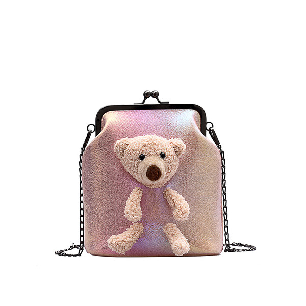 Geantă modernă de damă cu element ursuleț 3D