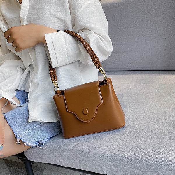 Geantă de mână casual din piele cu două mânere