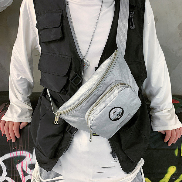 Sieviešu sporta soma vienam plecam vai viduklim ar priekšējo kabatu