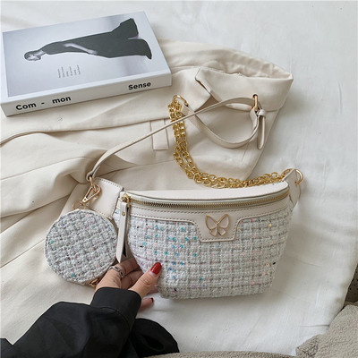 Új modell, korszerű női táska fém díszítéssel és flitterekkel