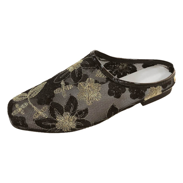 Női alkalmi papucs hálóval és hímzéssel