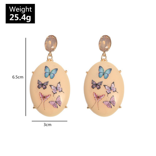 Akril női fülbevaló pillangóval