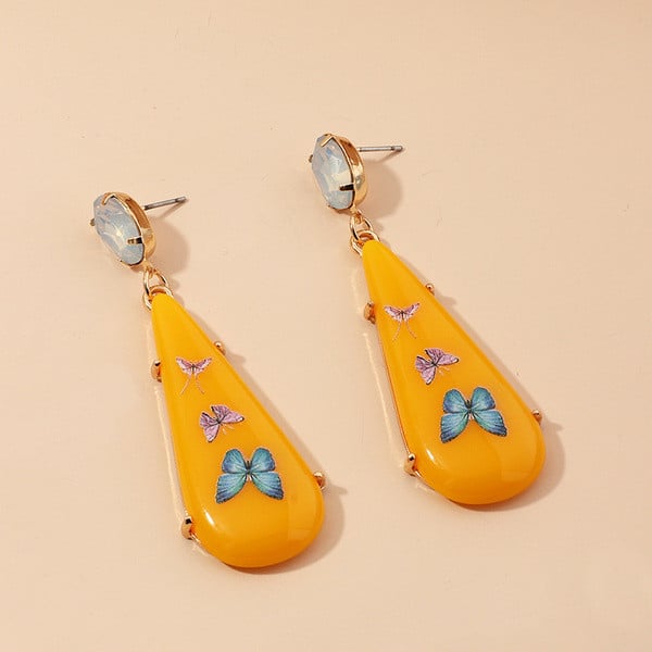 Akril női fülbevaló pillangóval