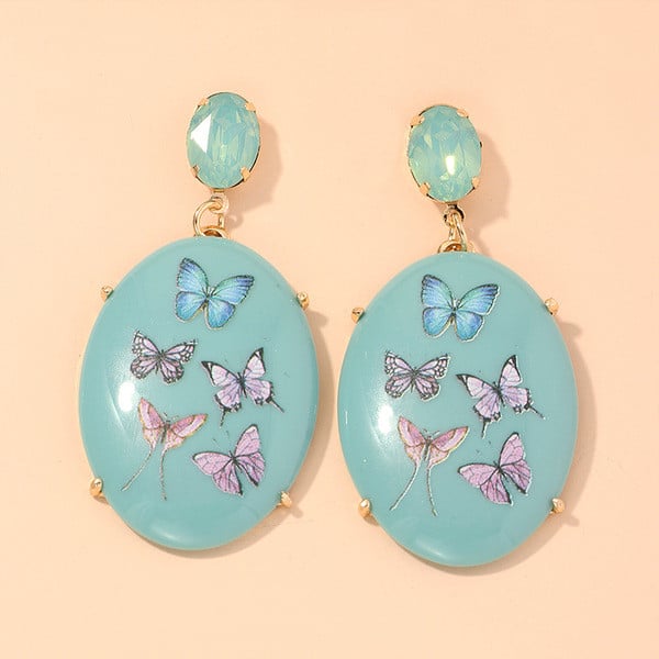 Akril női fülbevaló pillangóval