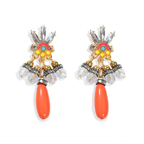 Retro lógó női fülbevaló kövekkel