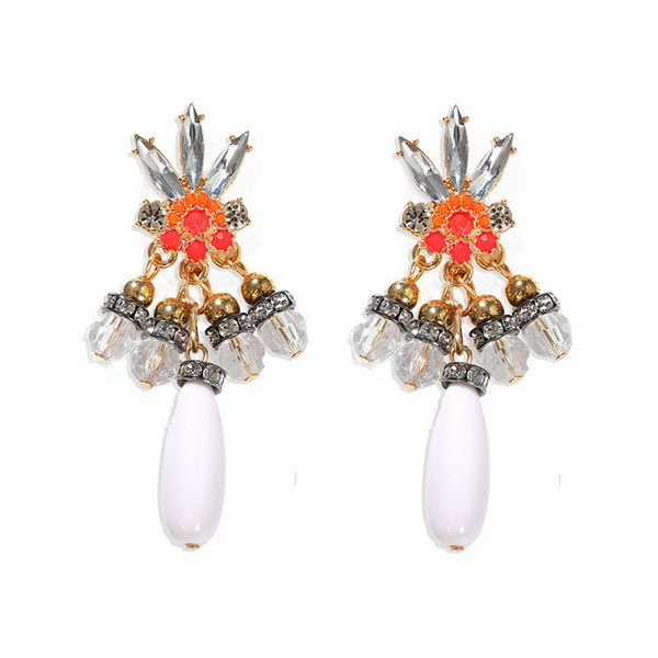 Retro lógó női fülbevaló kövekkel