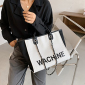 Geanta de dama zilnica cu inscriptie si manere scurte