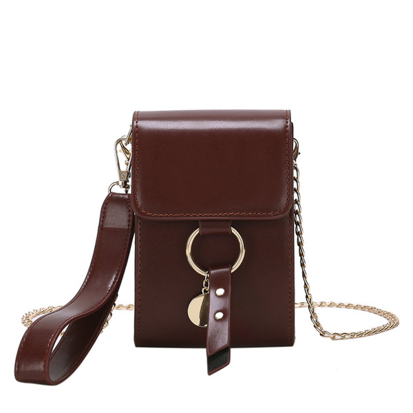 Mini geanta de dama eleganta din piele ecologica cu elemente metalice