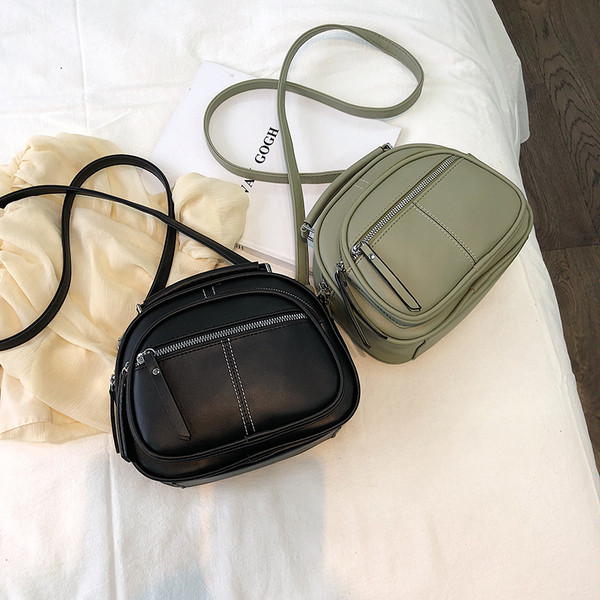 Női mindennapi válltáska cipzárral