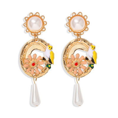 Vintage női gyöngyös fülbevaló