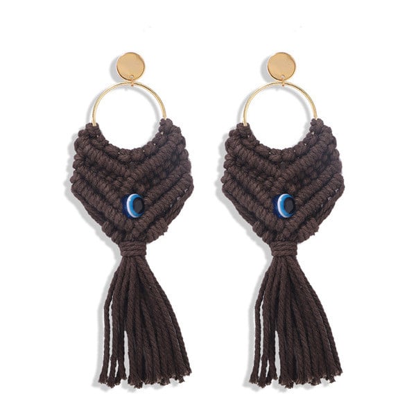 Alkalmi női fülbevaló kötéssel