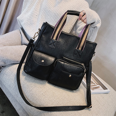 Naiste kaasaegne ökonahast taskutega kott