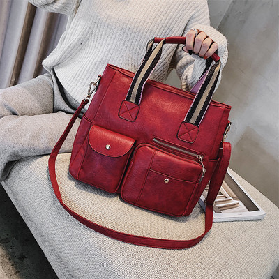 Naiste kaasaegne ökonahast taskutega kott