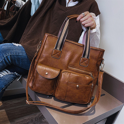 Naiste kaasaegne ökonahast taskutega kott