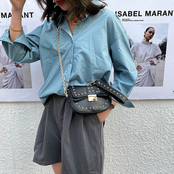 Női modern kis táska öko bőrből kövekkel