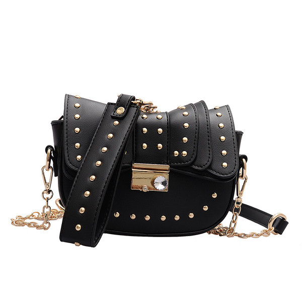 Női modern kis táska öko bőrből kövekkel