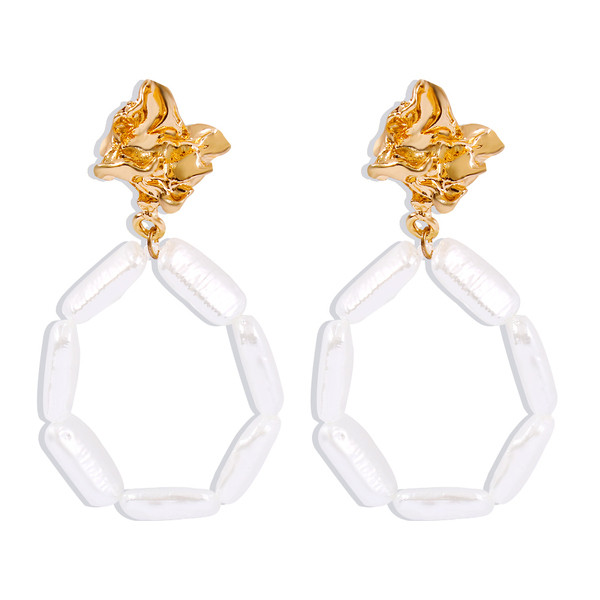 Jelenlegi gyöngy kerek fülbevaló